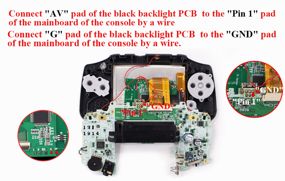 GameBoy Advance: 2in1 Drop In IPS TV Display Kit