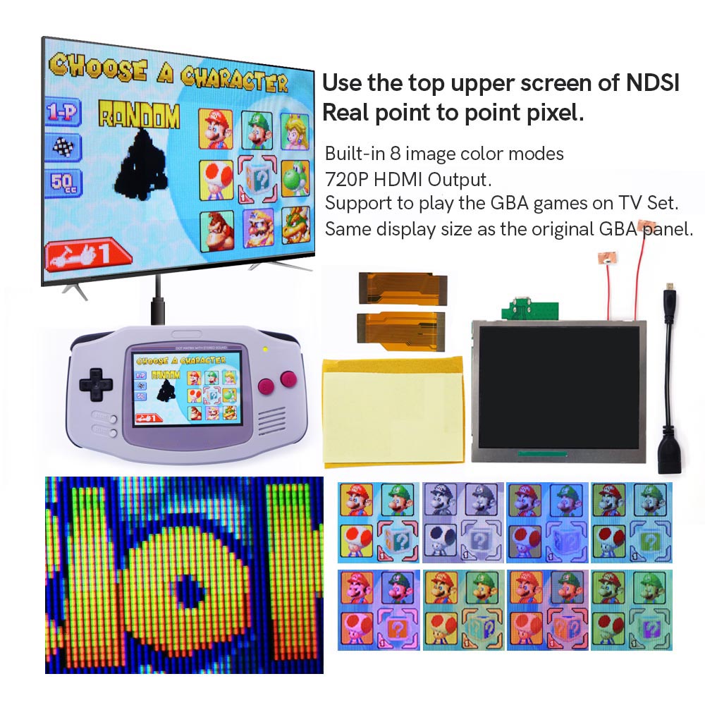 GameBoy Advance: DSi TFT HDMI Display Kit