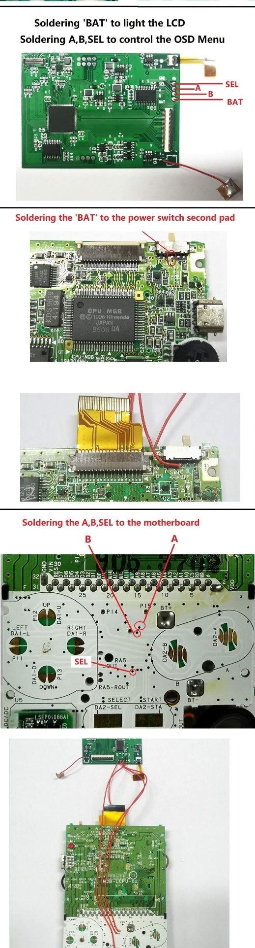 Game Boy Pocket: kit de pantalla OSD Q5