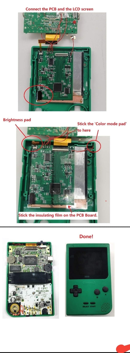 Game Boy Pocket: kit de pantalla OSD Q5