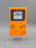 Nintendo GameBoy Classic (DMG) Custom Konsole – Orange/Transparent-Blau mit IPS V5 Mod & Glitter-Buttons