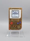 Nintendo GameBoy Classic (DMG) Custom Konsole – Gold-Glitter/Transparent-Rot mit IPS V5 Mod