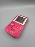 Nintendo GameBoy Color Custom Konsole – Glossy Hot Pink (von innen lackiert) mit Q5 OSD V2 Display Mod & Glitter-Buttons