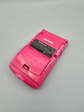 Nintendo GameBoy Color Custom Konsole – Glossy Hot Pink (von innen lackiert) mit Q5 OSD V2 Display Mod & Glitter-Buttons