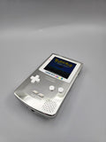 Nintendo GameBoy Color Custom Konsole – Silver Chrome Edition mit 2.8" Laminated IPS Display Mod