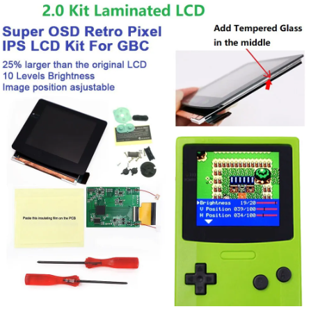 GameBoy Color: Laminated Q5 OSD Display Kit