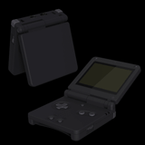 GameBoy Advance SP: Gehäuse (By eXtremeRate) Black - Ersatzteile von Retrohahn für Gameboy Modding