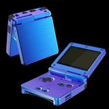 GameBoy Advance SP: Gehäuse (By eXtremeRate) Chameleon Purple Blue Glossy - Ersatzteile von Retrohahn für Gameboy Modding