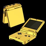 GameBoy Advance SP: Gehäuse (By eXtremeRate) Chrome Gold Glossy - Ersatzteile von Retrohahn für Gameboy Modding