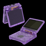 GameBoy Advance SP: Gehäuse (By eXtremeRate) Clear Atomic Purple - Ersatzteile von Retrohahn für Gameboy Modding