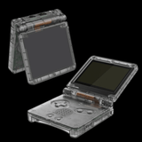 GameBoy Advance SP: Gehäuse (By eXtremeRate) Clear Black - Ersatzteile von Retrohahn für Gameboy Modding