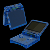 GameBoy Advance SP: Gehäuse (By eXtremeRate) Clear Blue - Ersatzteile von Retrohahn für Gameboy Modding
