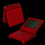 GameBoy Advance SP: Gehäuse (By eXtremeRate) Vampire Red - Ersatzteile von Retrohahn für Gameboy Modding