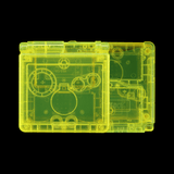 GameBoy Advance SP: Gehäuse (By Cloud Game Store) Crystal Clear Yellow - Ersatzteile von Retrohahn für Gameboy Modding