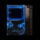 GameBoy Classic: Gehäuse Black Neon (By Santiago Merino & Ralf K.) Black Neon - OSD Lens - Ersatzteile von Retrohahn für Gameboy Modding