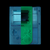 GameBoy Classic: Gehäuse Pre - Cut (By Hispeedido) Glow In The Dark - Clear Blue - Ersatzteile von Retrohahn für Gameboy Modding