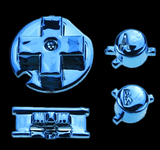 GameBoy Color: Chrome Knöpfe (By Cloud Game Store) Blue - Ersatzteile von Retrohahn für Gameboy Modding