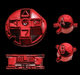 GameBoy Color: Chrome Knöpfe (By Cloud Game Store) Red - Ersatzteile von Retrohahn für Gameboy Modding