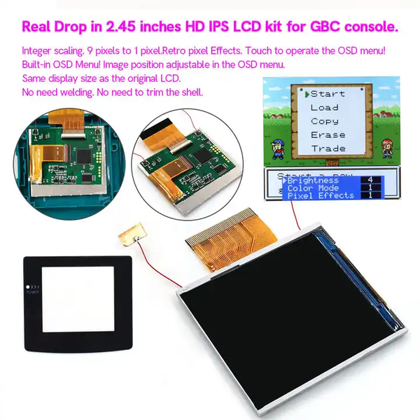 GameBoy Color: Drop In 2.45 Inch OSD Display Kit (By Hispeedido ...
