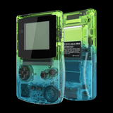 Gameboy Color: Gehäuse (By eXtremeRate) Gradient Translucent Green Blue - Ersatzteile von Retrohahn für Gameboy Modding