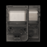 GameBoy Pocket: Gehäuse (OSD Ready) Clear Black - Ersatzteile von Retrohahn für Gameboy Modding