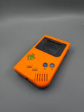 Nintendo GameBoy Classic (DMG) Custom Konsole – Orange/Transparent-Blau mit IPS V5 Mod & Glitter-Buttons - Ersatzteile von Retrohahn für Gameboy Modding