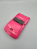 Nintendo GameBoy Color Custom Konsole – Glossy Hot Pink (von innen lackiert) mit Q5 OSD V2 Display Mod & Glitter-Buttons - Ersatzteile von Retrohahn für Gameboy Modding