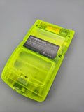 Nintendo GameBoy Color Custom Konsole – Pokémon Pikachu Edition mit Q5 OSD V2 Display Mod & Lime Shell - Ersatzteile von Retrohahn für Gameboy Modding