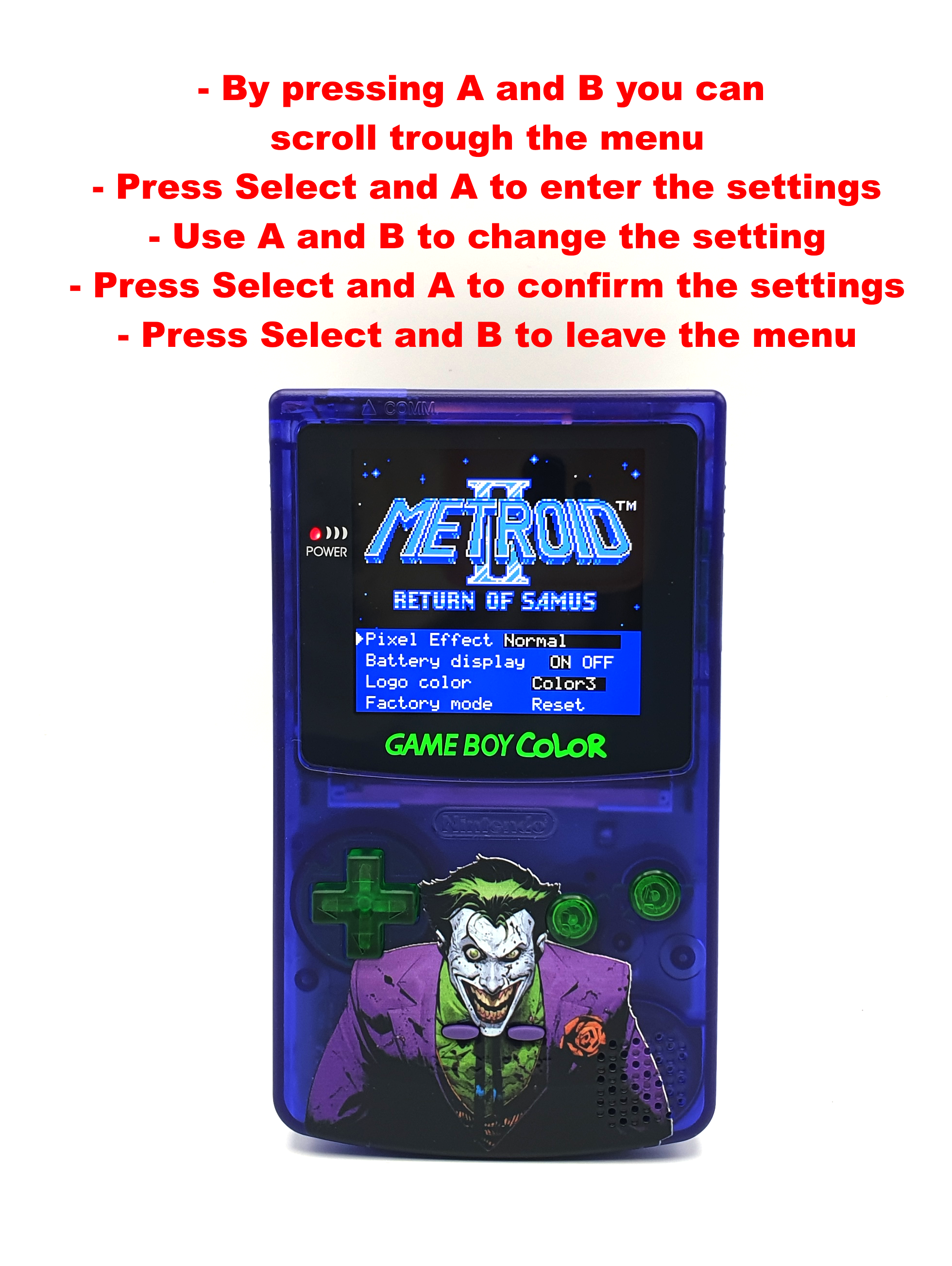 GameBoy Color: Q5 OSD V2 Display Kit
