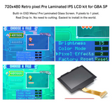 GameBoy Advance SP: Kit de pantalla laminada de 720 x 480 con caída de 3,0 pulgadas