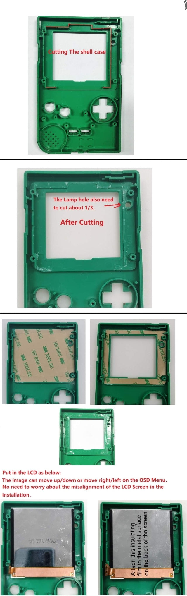 Game Boy Pocket: kit de pantalla OSD Q5