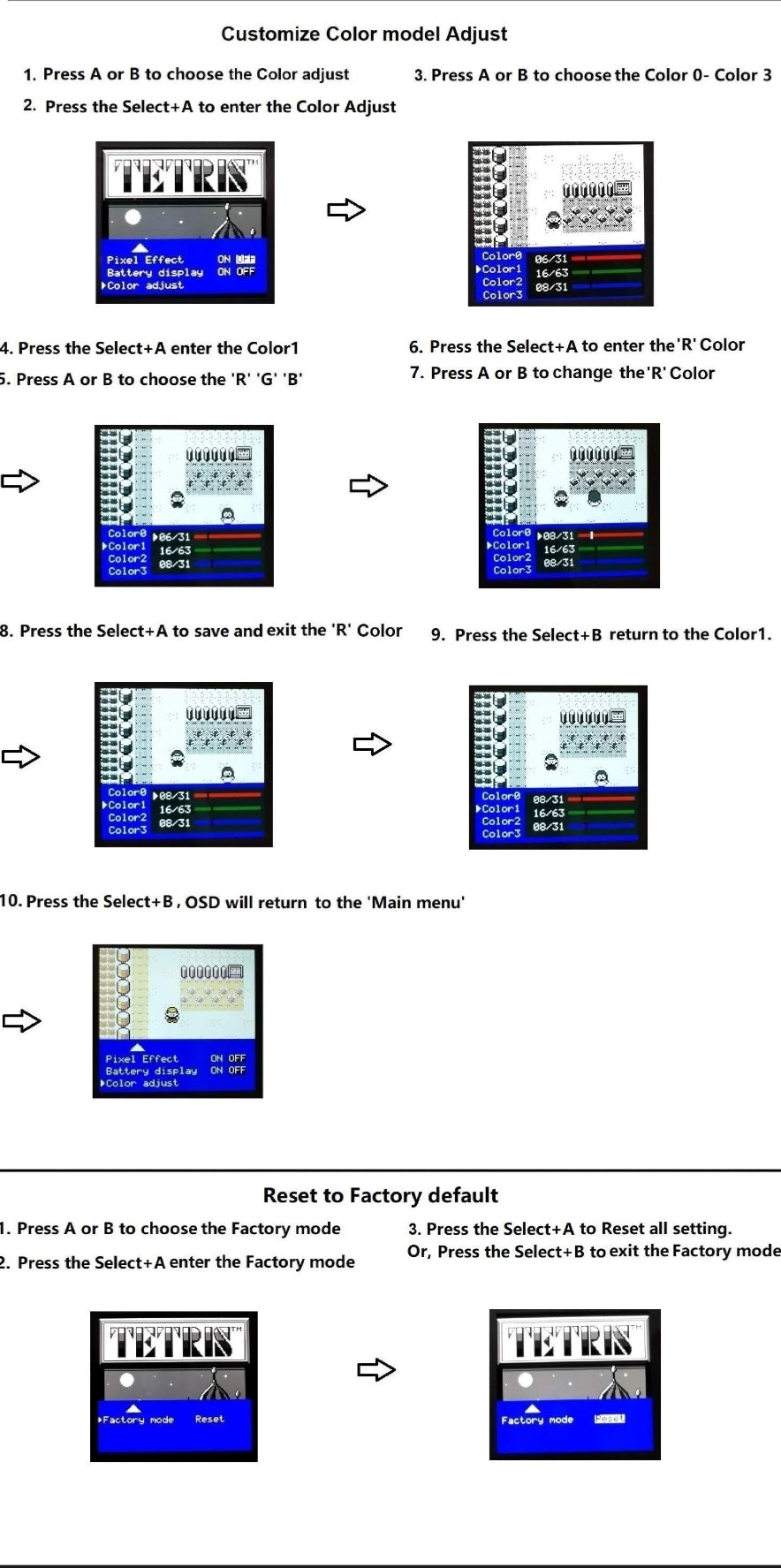 Game Boy Pocket: kit de pantalla OSD Q5