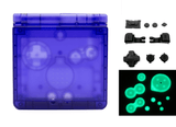 GameBoy Advance SP: Gehäuse IPS Ready Clear Dark Blue - Ersatzteile von Retrohahn für Gameboy Modding