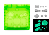 GameBoy Advance SP: Gehäuse IPS Ready Clear Green - Ersatzteile von Retrohahn für Gameboy Modding