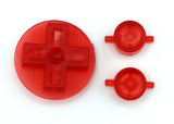 GameBoy Classic: Knöpfe NES Style (By Retro Modding) Clear Red - Ersatzteile von Retrohahn für Gameboy Modding