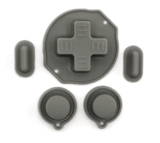 GameBoy Classic: Silikonknöpfe Einfarbig (By Retrohahn) Gray - Ersatzteile von Retrohahn für Gameboy Modding