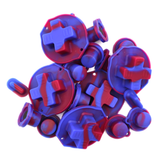 GameBoy Classic: Silikonknöpfe Zweifarbig (By Retrohahn) Dark Blue / Wine Red - Ersatzteile von Retrohahn für Gameboy Modding