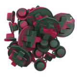 GameBoy Classic: Silikonknöpfe Zweifarbig (By Retrohahn) Dark Green / Wine Red - Ersatzteile von Retrohahn für Gameboy Modding