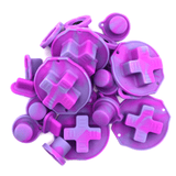 GameBoy Classic: Silikonknöpfe Zweifarbig (By Retrohahn) Lavender / Dark Pink - Ersatzteile von Retrohahn für Gameboy Modding