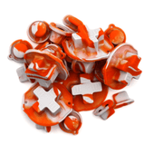 GameBoy Classic: Silikonknöpfe Zweifarbig (By Retrohahn) Light Gray / Orange - Ersatzteile von Retrohahn für Gameboy Modding