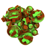 GameBoy Classic: Silikonknöpfe Zweifarbig (By Retrohahn) Light Green / Brown - Ersatzteile von Retrohahn für Gameboy Modding