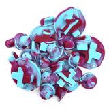 GameBoy Classic: Silikonknöpfe Zweifarbig (By Retrohahn) Pastel Blue / Wine Red - Ersatzteile von Retrohahn für Gameboy Modding