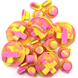 GameBoy Classic: Silikonknöpfe Zweifarbig (By Retrohahn) Pink / Pastel Yellow - Ersatzteile von Retrohahn für Gameboy Modding